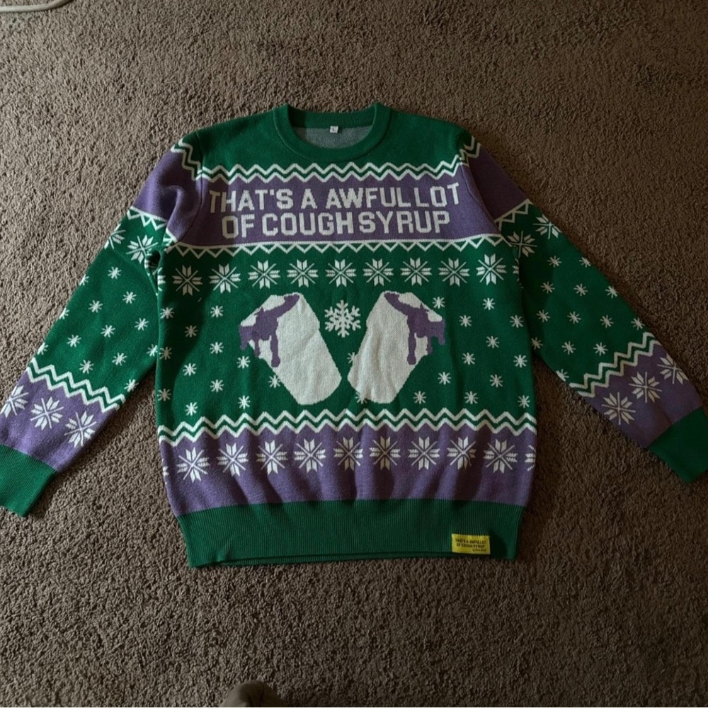 That’s A Awful Lot Of Cough Syrup Ugly Christmas Sweater